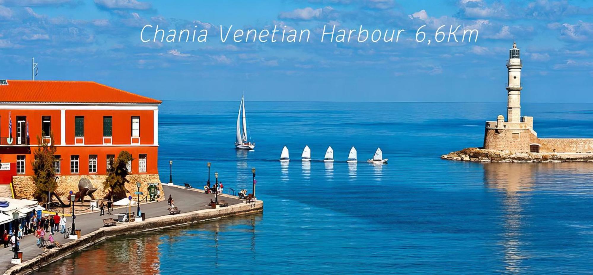 Souda Bay View With Private Pool Near Chania City Buitenkant foto