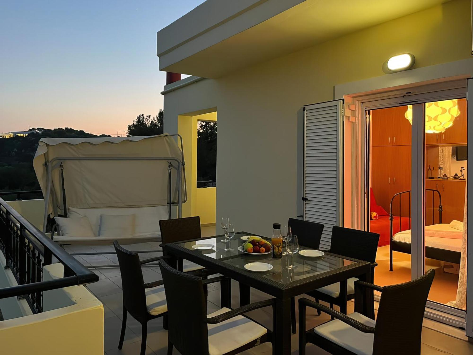 Souda Bay View With Private Pool Near Chania City Buitenkant foto